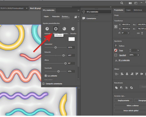Como utilizar el efecto 3D en Illustrator inflado tutorial
